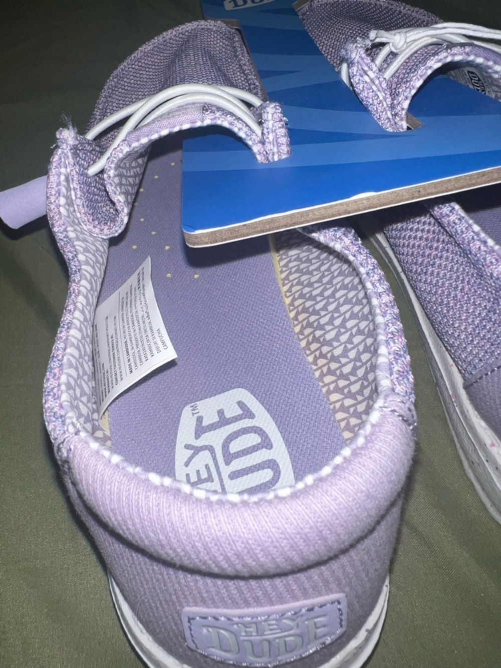 Hey Dude Wendy Lavender Knit Casual Slip-On Shoes - Picture 3 of 6